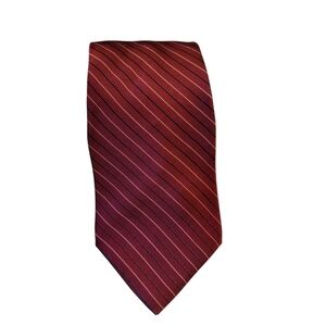 Neo Bill Blass Silk Tie Red Black Geometric Stripe Men Necktie 60 x 4